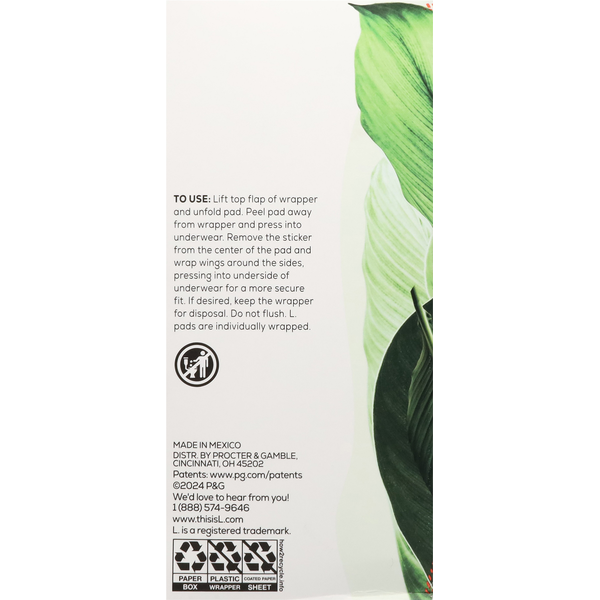 L. Thin Pads, with Wings, Regular, Cotton Top Layer  DestGlow