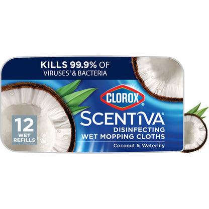 Clorox Scentiva Disinfecting Wet Mopping Cloths, Coconut and Waterlily