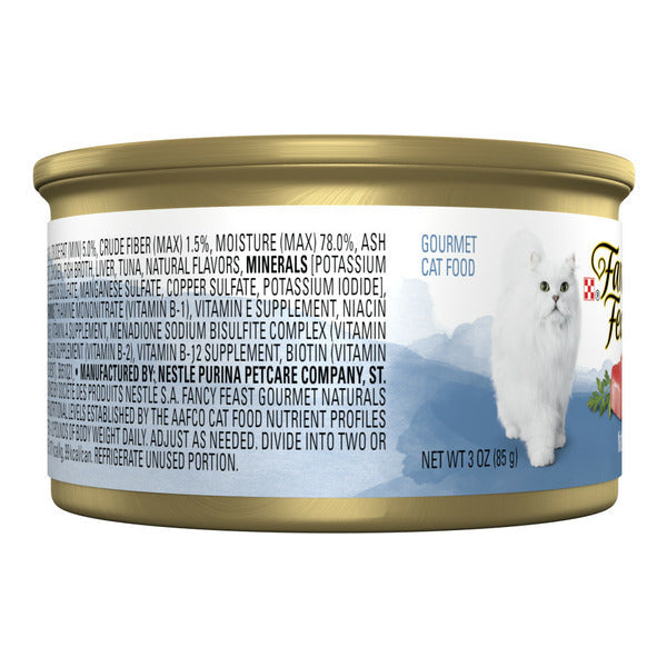 Purina Fancy Feast Grain Free Wet Cat Food Pate Gourmet Naturals Trout and Tuna Recipe  DestGlow