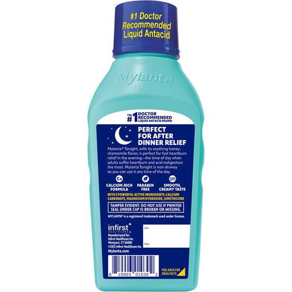 Mylanta Tonight Liquid Antacid + Anti-Gas, Soothing Honey Chamomile  DestGlow