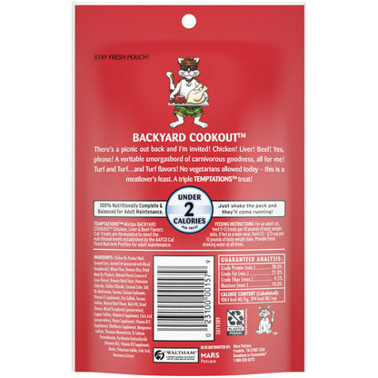 TEMPTATIONS MixUps Crunchy and Soft Cat Treats Backyard Cookout Flavor