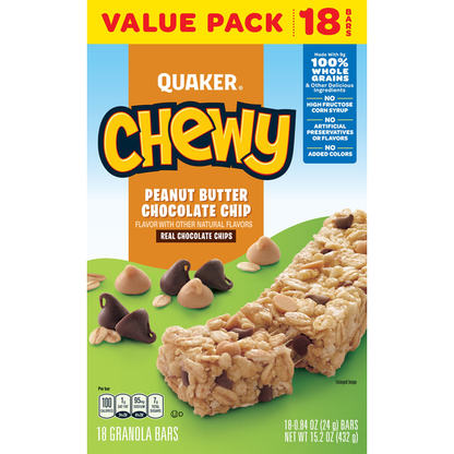 Quaker Granola Bars, Peanut Butter Chocolate Chip, Value Pack