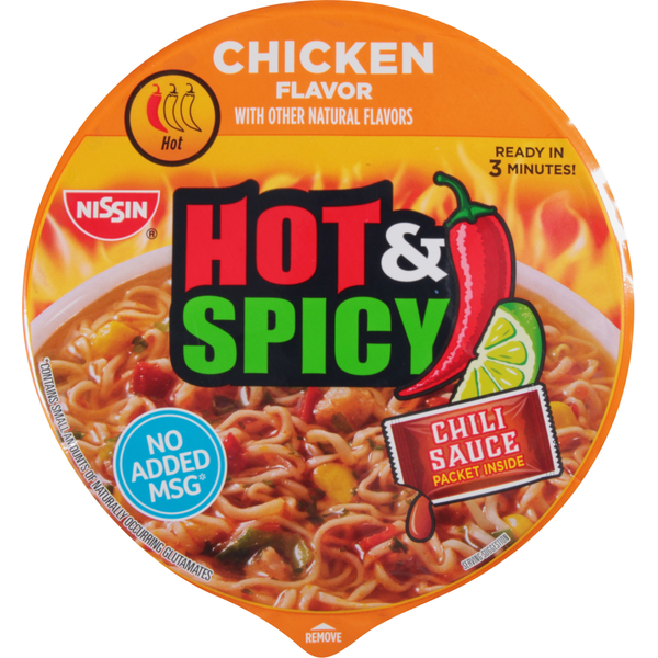Nissin Ramen Noodle Soup, Hot &amp; Spicy, Chicken