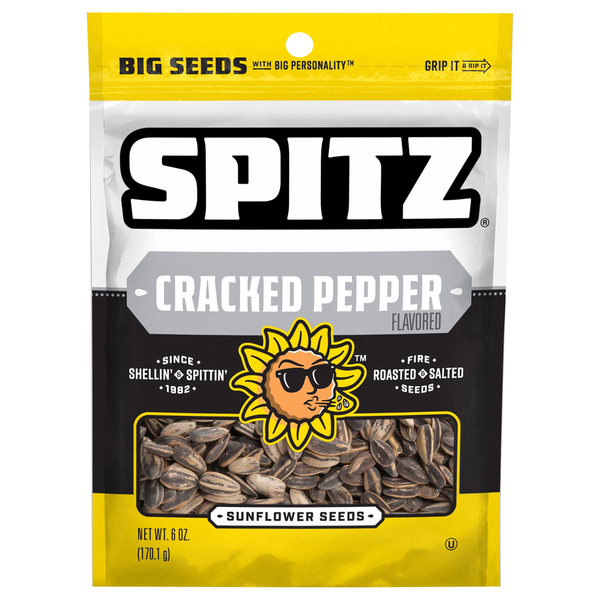 Spitz Cracked Pepper Flavored Sunflower Seeds  DestGlow
