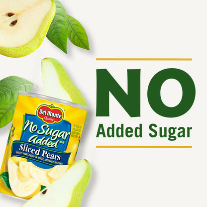 Del Monte No Sugar Added Sliced Bartlett Pears, Canned Fruit