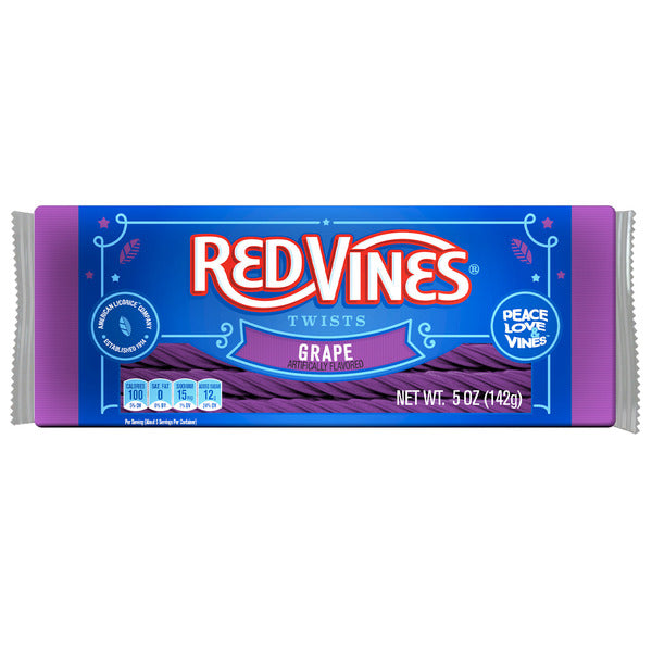 Red Vines Twists, Grape Chewy Licorice Candy, Movie Tray  DestGlow