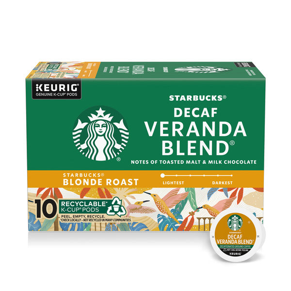 Starbucks Decaf Veranda Blend Blonde Roast K-Cup Coffee  DestGlow