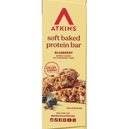 Atkins Soft Baked Blueberry Protein Bar  DestGlow
