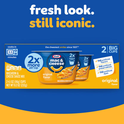 Kraft Original Flavor Mac &amp; Cheese Dinner Big Cups