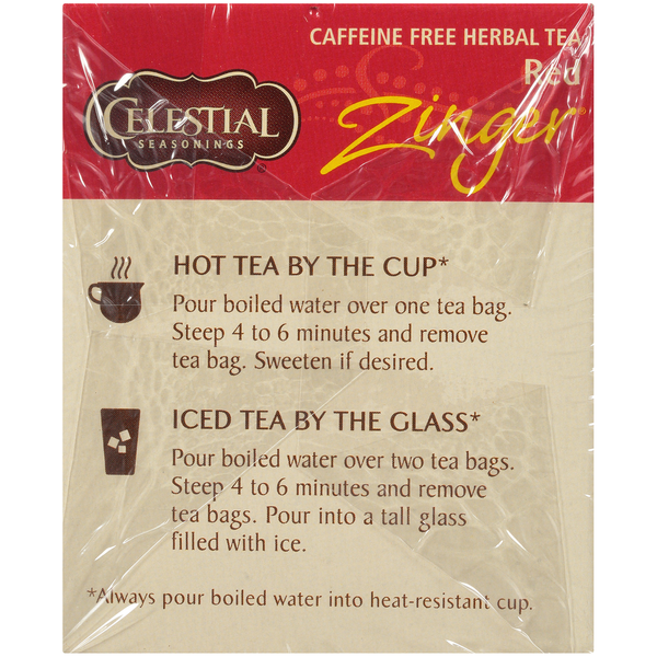 Celestial Seasonings Red Zinger Caffeine Free Herbal Tea Bags  DestGlow