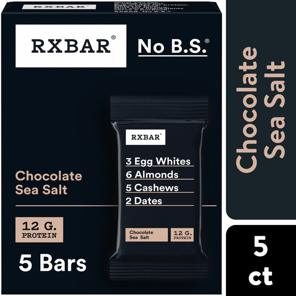 RXBAR Chocolate Sea Salt Protein Bars, Protein Snack, 5 Count  DestGlow
