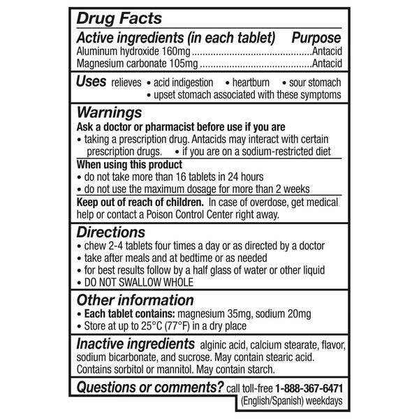 Gaviscon Extra Strength Original Flavor Antacid Chewable Tablets  DestGlow