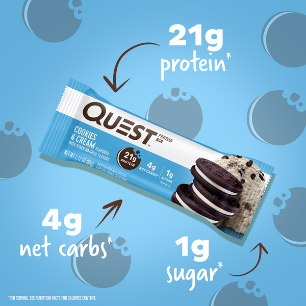 Quest Protein Bar, Cookies &amp; Cream Flavor  DestGlow