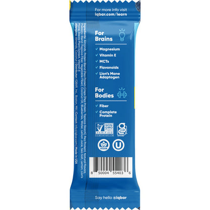 IQBAR Lemon Blueberry, Keto + Vegan Protein Bar