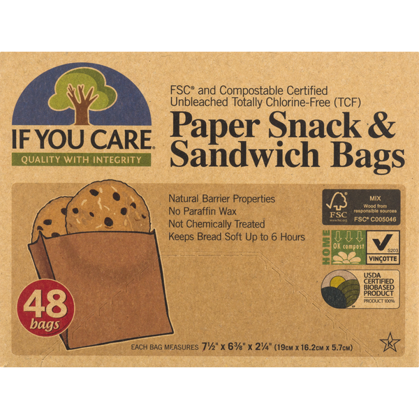 If You Care Paper Snack &amp; Sandwich Bags