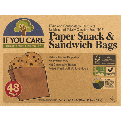 If You Care Paper Snack &amp; Sandwich Bags
