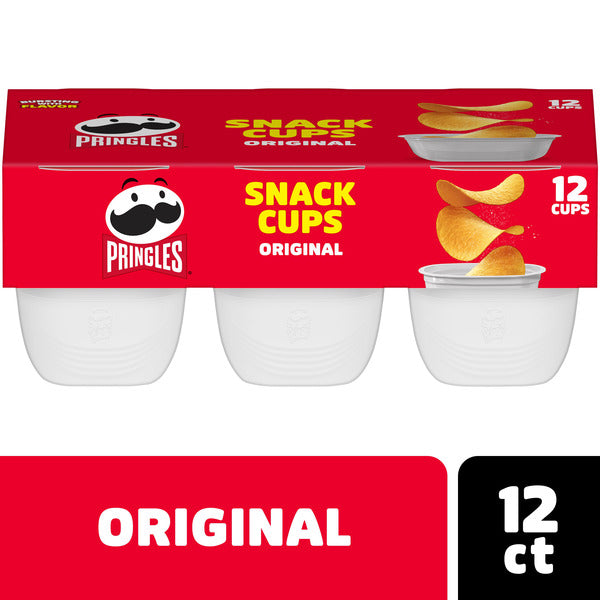 Pringles Snack Cups Original Potato Crisps Chips, Lunch Snacks, Snack Cups, 12 Count  DestGlow