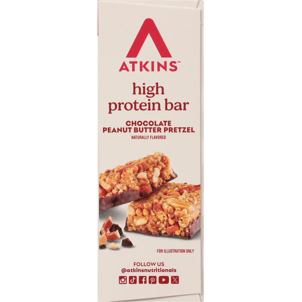 Atkins Chocolate Peanut Butter Pretzel High Protein Bar  DestGlow