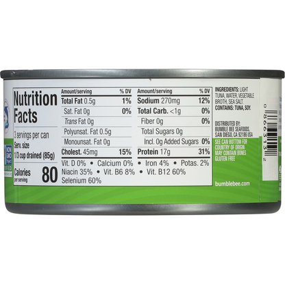 Bumble Bee Chunk Light in Water Tuna  DestGlow