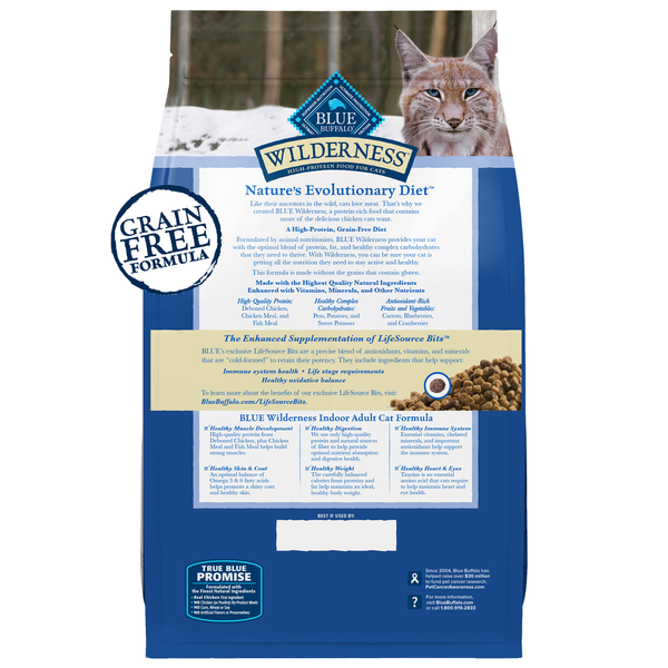 Blue Buffalo Wilderness High Protein, Natural Adult Indoor Dry Cat Food, Chicken  DestGlow