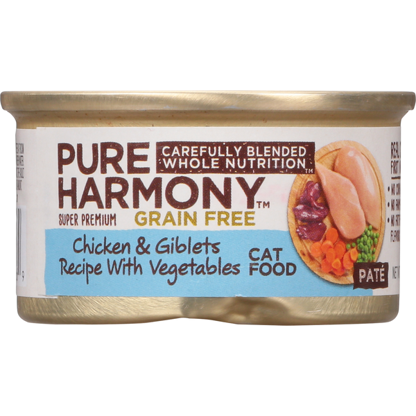 Pure Harmony Cat Food, Super Premium, Grain Free, Chicken &amp; Giblets Recipe with Vegetables, Pate  DestGlow