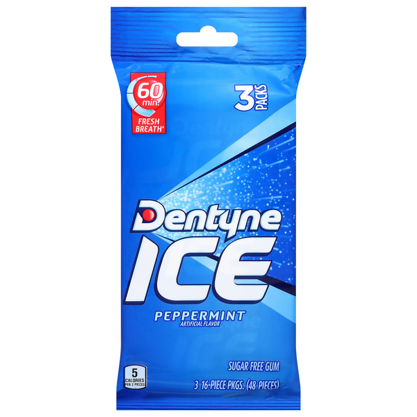 Dentyne Gum, Sugar Free, Peppermint, 3 Packs  DestGlow