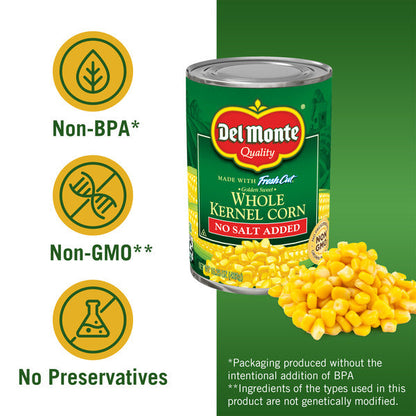 Del Monte No Salt Added Golden Sweet Whole Kernel Corn