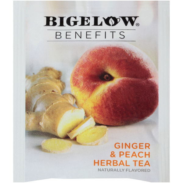 Bigelow Benefits Ginger &amp; Peach Herbal Tea Tea Bags