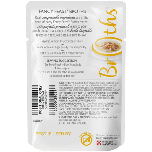 Purina Fancy Feast Lickable Wet Cat Food Broth Topper, Creamy With Tuna, Chicken, and Whitefish  DestGlow