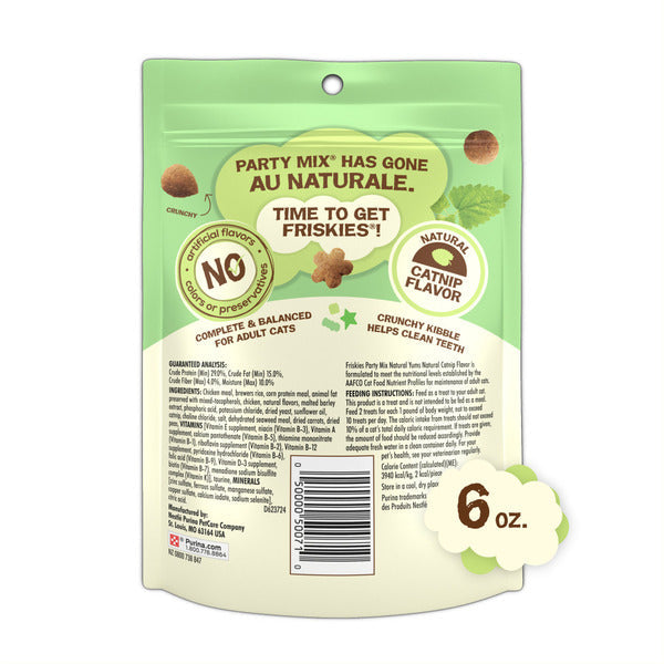 Purina Friskies Made in USA Facilities, Natural Cat Treats, Party Mix Natural Yums Catnip Flavor  DestGlow