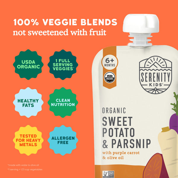 Serenity Kids Organic Sweet Potato &amp; Parsnip Baby Food Pouch