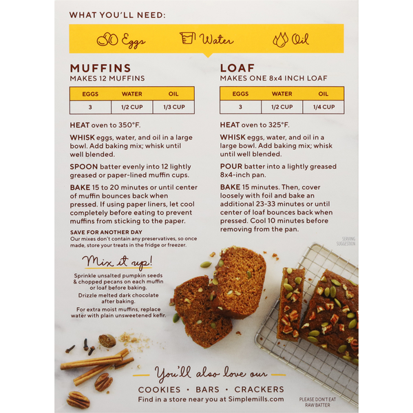 Simple Mills  Almond Flour Pumpkin Muffin &amp; Bread Baking Mix