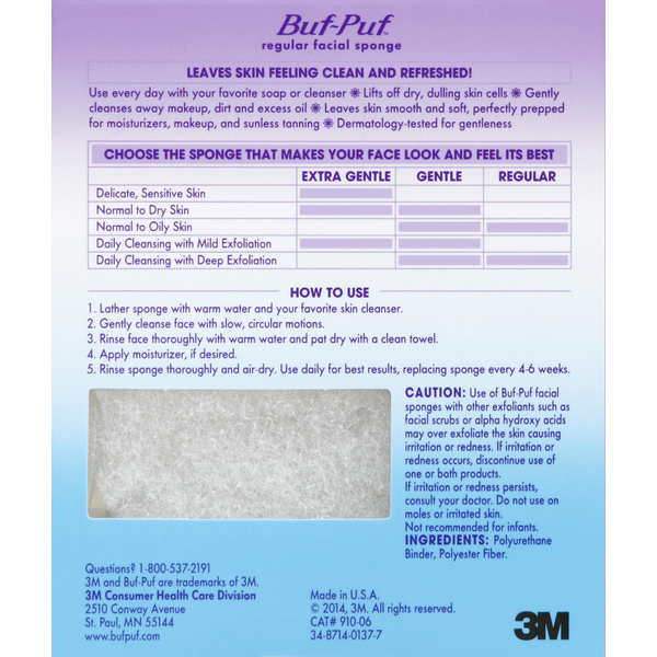 Buf-Puf Facial Sponge, Tear Drop, Regular  DestGlow
