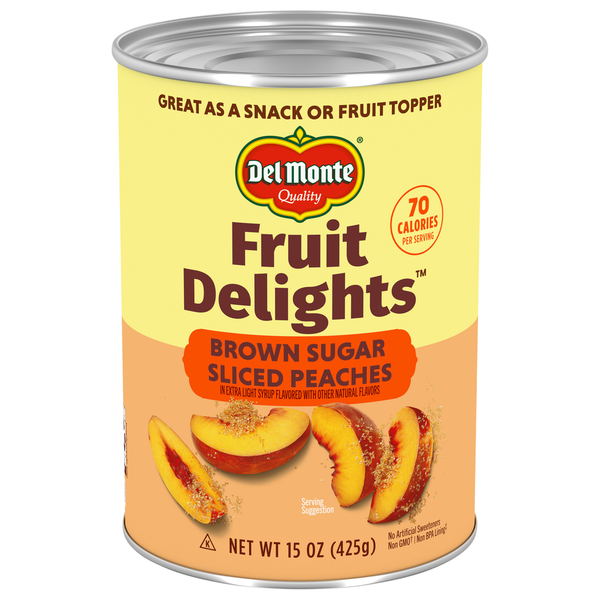 Del Monte Brown Sugar Sliced Peaches in Extra Light Syrup  DestGlow