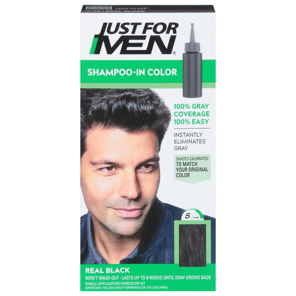 Just For Men Shampoo-In Color, Real Black H-55  DestGlow