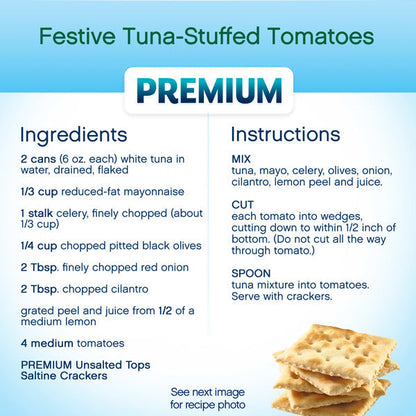 Premium Unsalted Tops Saltine Crackers, Lunch Snacks 16 oz