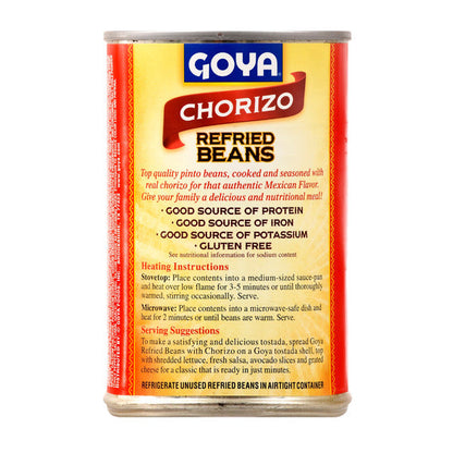 Goya Refried Beans, with Chorizo