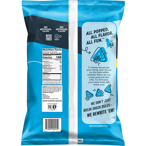 PopCorners Popped Corn Snacks White Cheddar Flavored  DestGlow