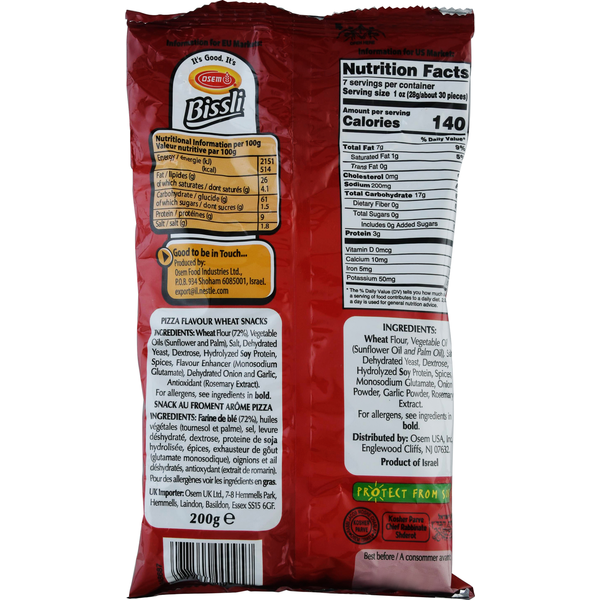 Osem Wheat Snacks, Pizza Flavored  DestGlow