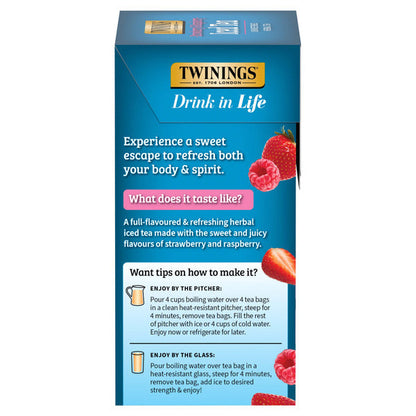Twinings Strawberry &amp; Raspberry Flavoured Herbal Iced Tea Bags