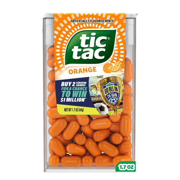 Tic Tac Orange, On-the-Go Pocket-Sized Mints, 100 pieces, 1.7 oz Single Pack  DestGlow