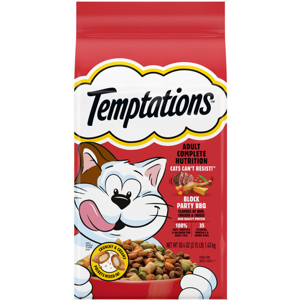 TEMPTATIONS Complete Nutrition Block Party BBQ Flavor Adult Dry Cat Food  DestGlow