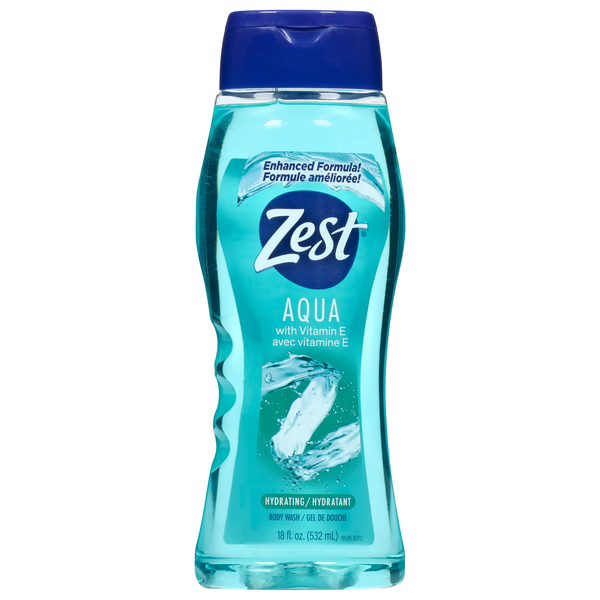 Zest Body Wash, Hydrating, Aqua with Vitamin E  DestGlow