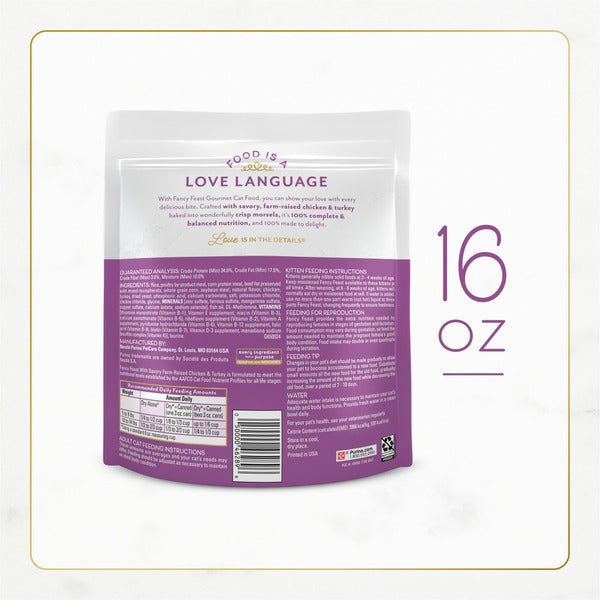 Purina Fancy Feast Dry Cat Food with Savory Farm-Raised Chicken and Turkey