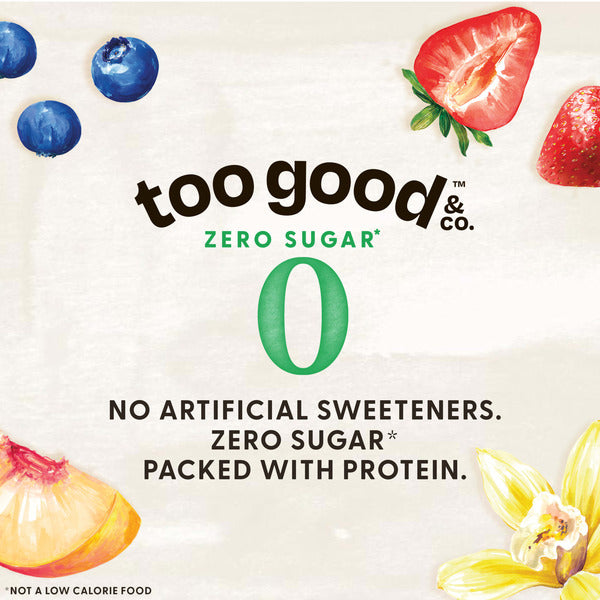 Too Good &amp; Co. Zero Sugar Blueberry Yogurt-Cultured Ultra-Filtered Low Fat Milk Product, Gluten Free, Keto Friendly, 5.3 oz Cup