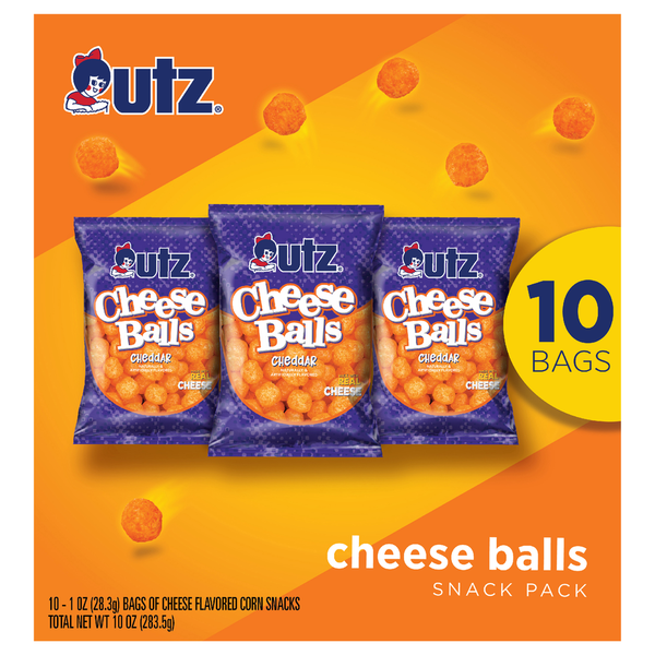 Utz Cheese Balls, Cheddar, Snack Pack  DestGlow