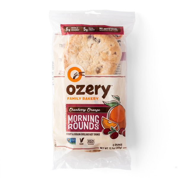 Ozery Bakery Fruit &amp; Grain Buns, Toastable, Cranberry Orange