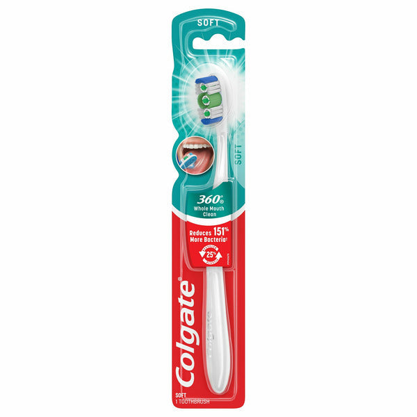 Colgate 360 Soft Toothbrush with Tongue Cleaner  DestGlow