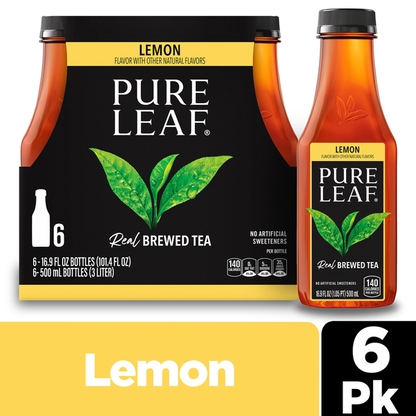Pure Leaf Real Brewed Tea Lemon 16.9 Fl Oz, 6 Count