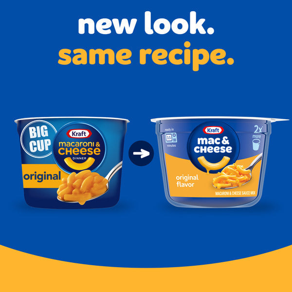 Kraft Original Mac &amp; Cheese Easy Microwavable Big Cup Dinner  DestGlow